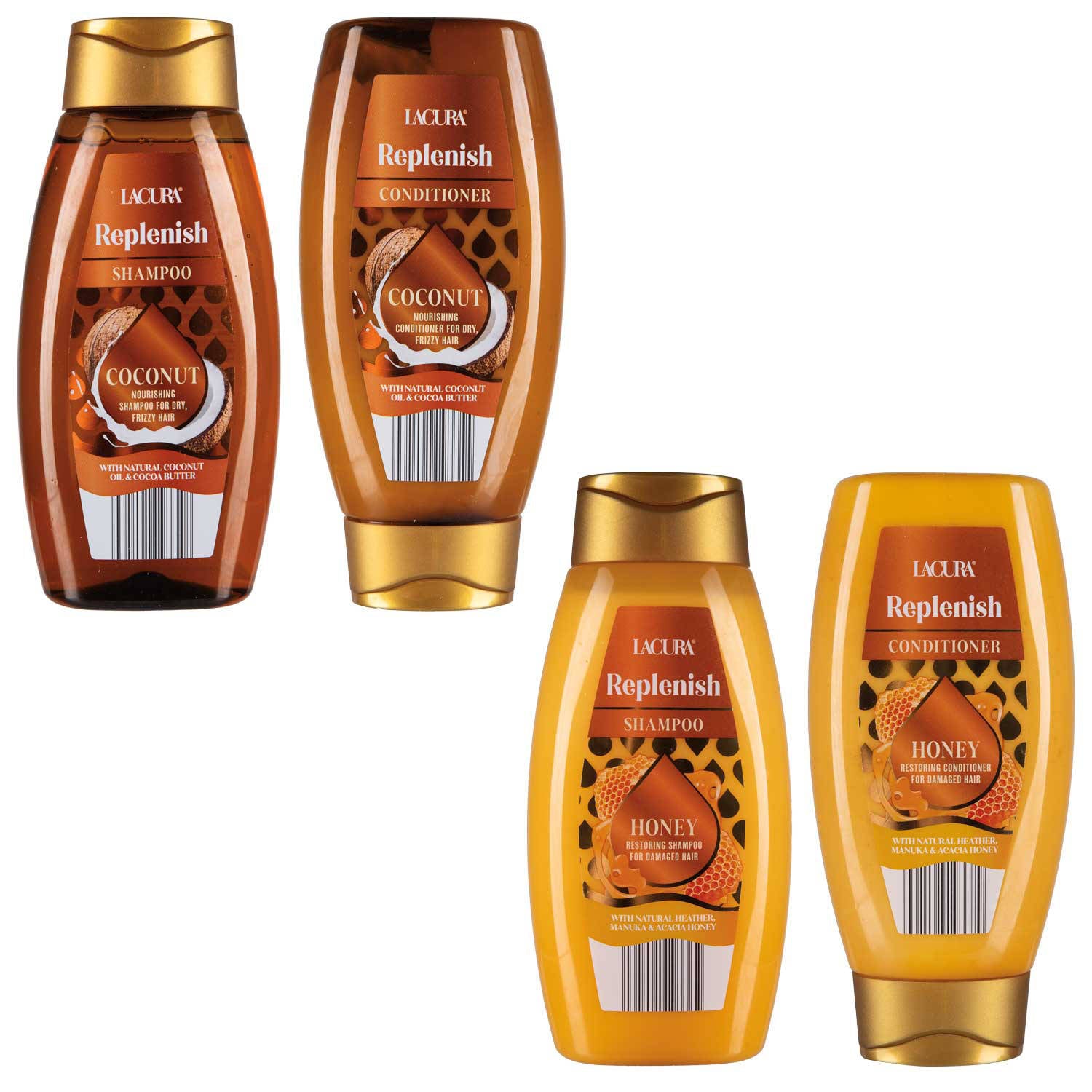 Replenish shampoo and conditioner for dry frizzy hair, imported from the UK