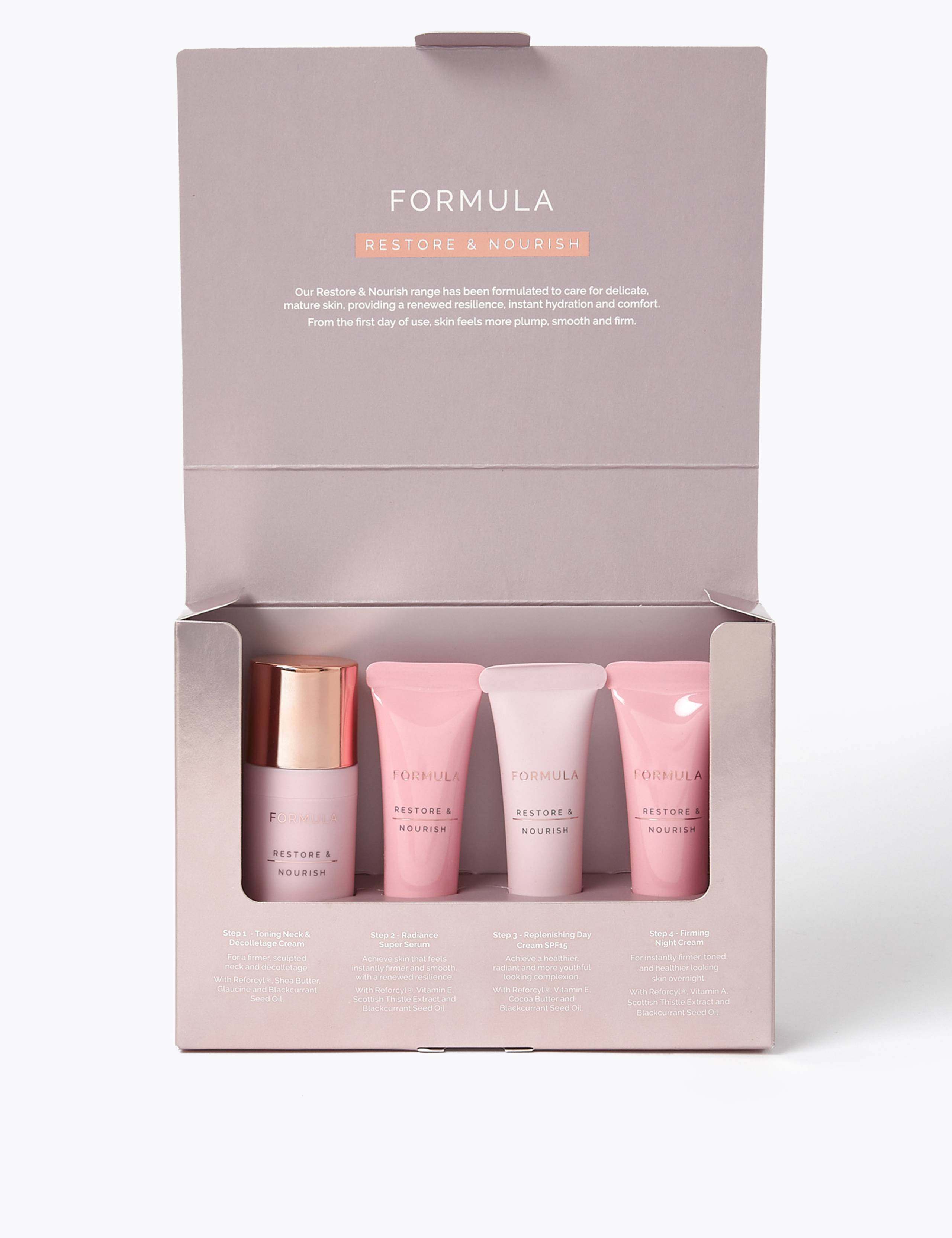 Restore & Nourish skincare collection set imported from the UK
