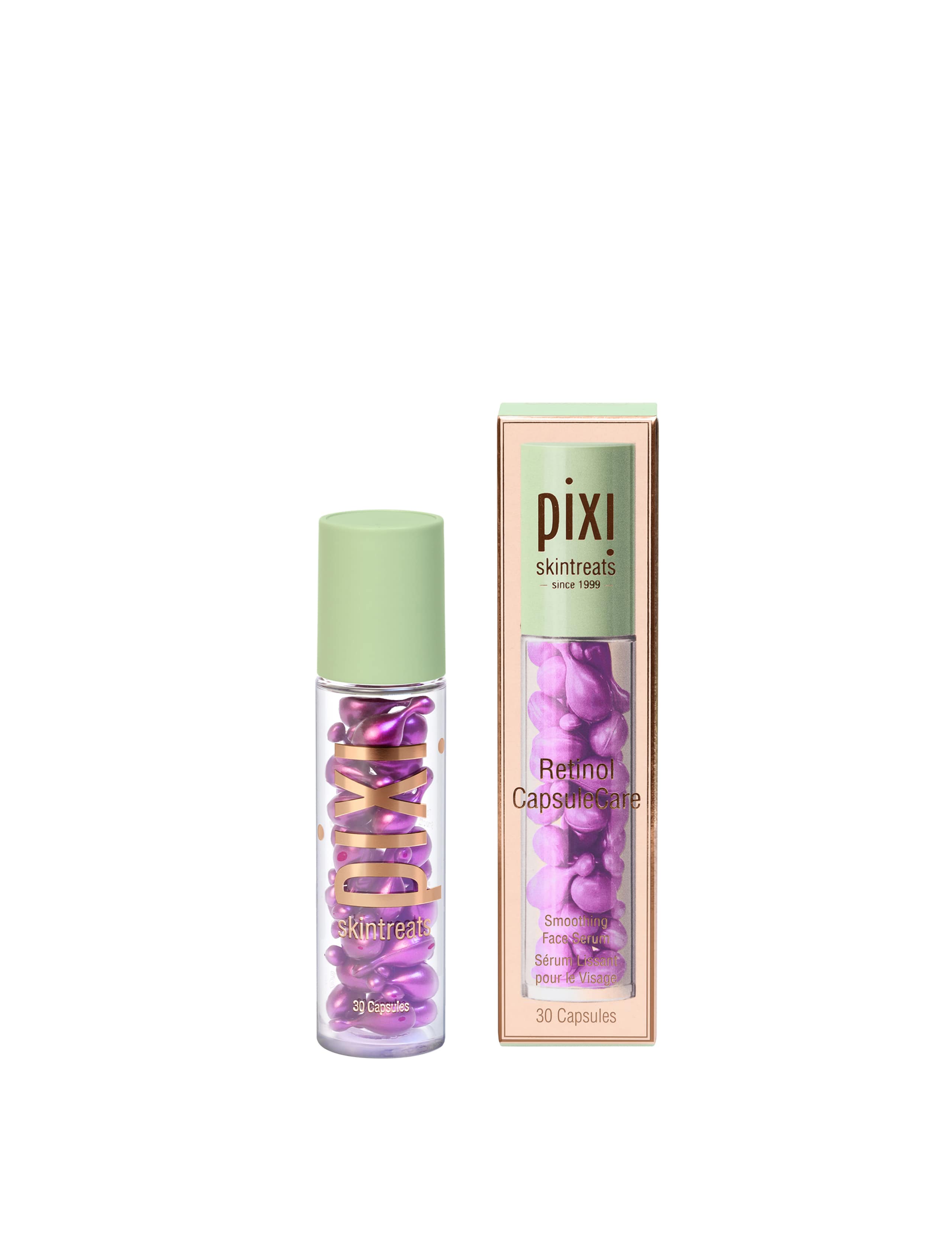 Retinol serum capsules in biodegradable format, imported from the UK