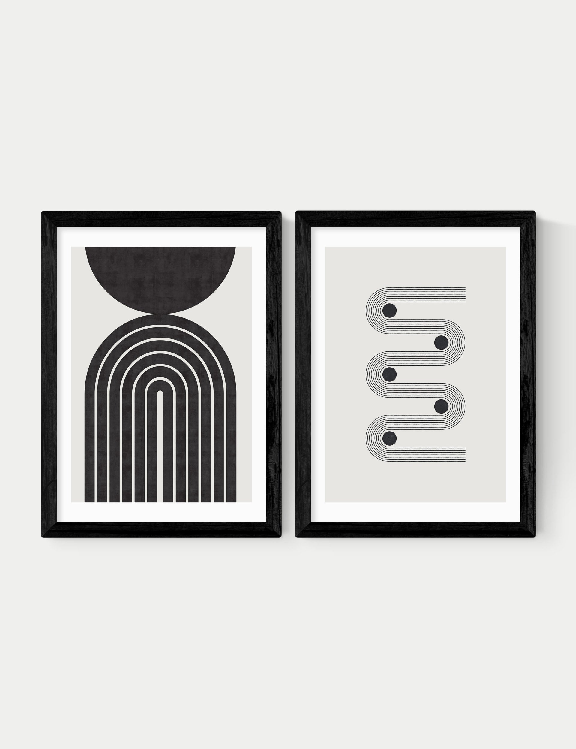 East End Prints retro monochrome twin set framed art, imported from the UK