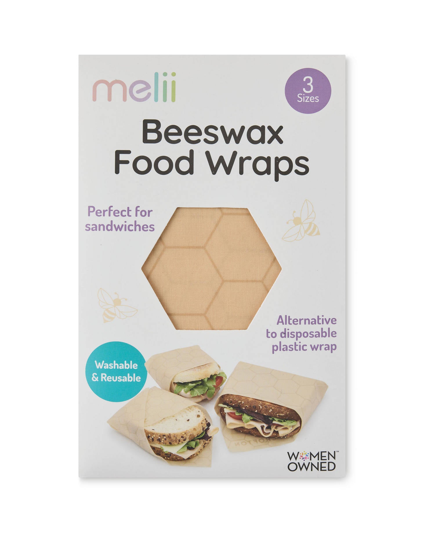 Reusable beeswax food wraps in various designs, imported from the UK