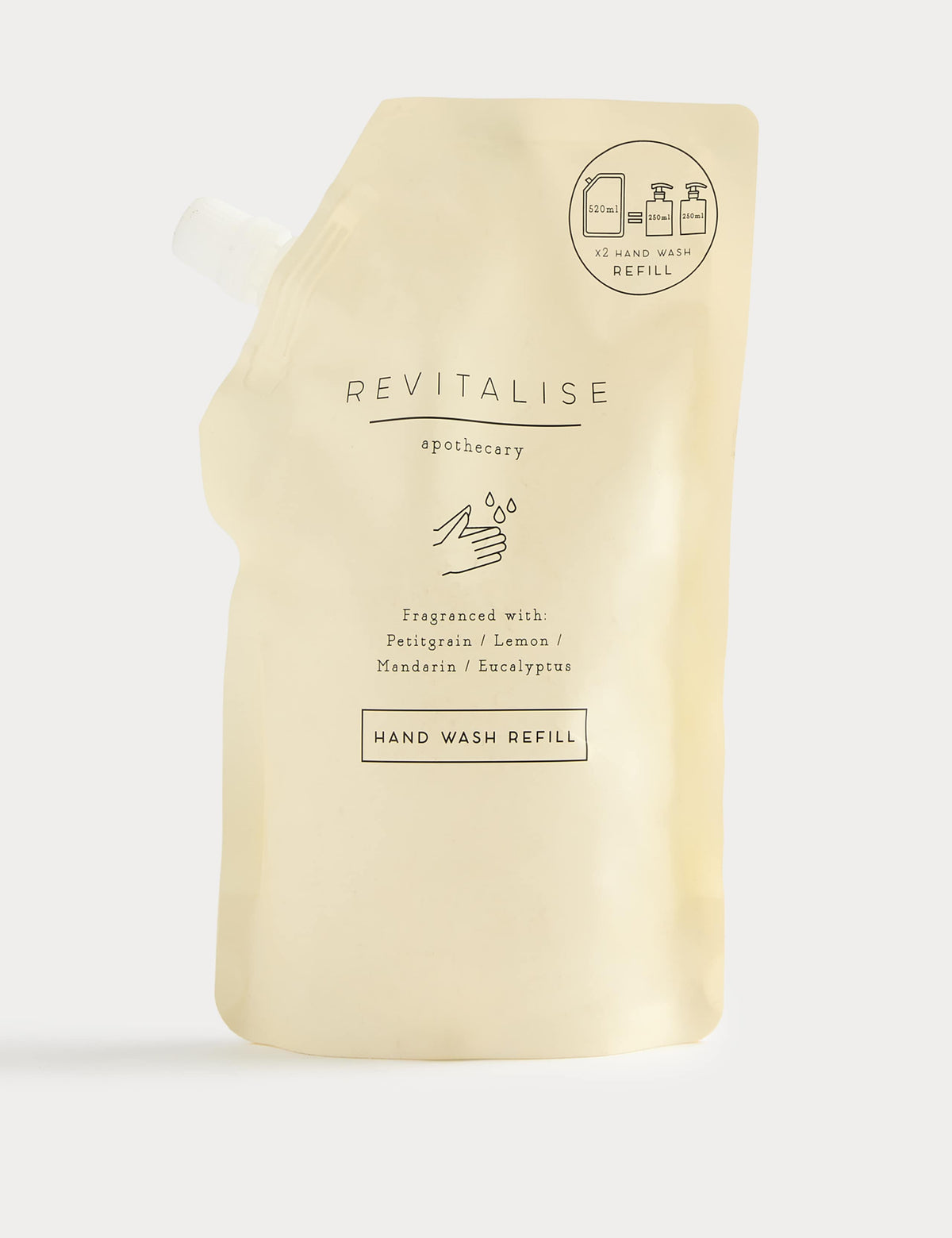 Apothecary Revitalise hand wash refill 520ml (British brand)