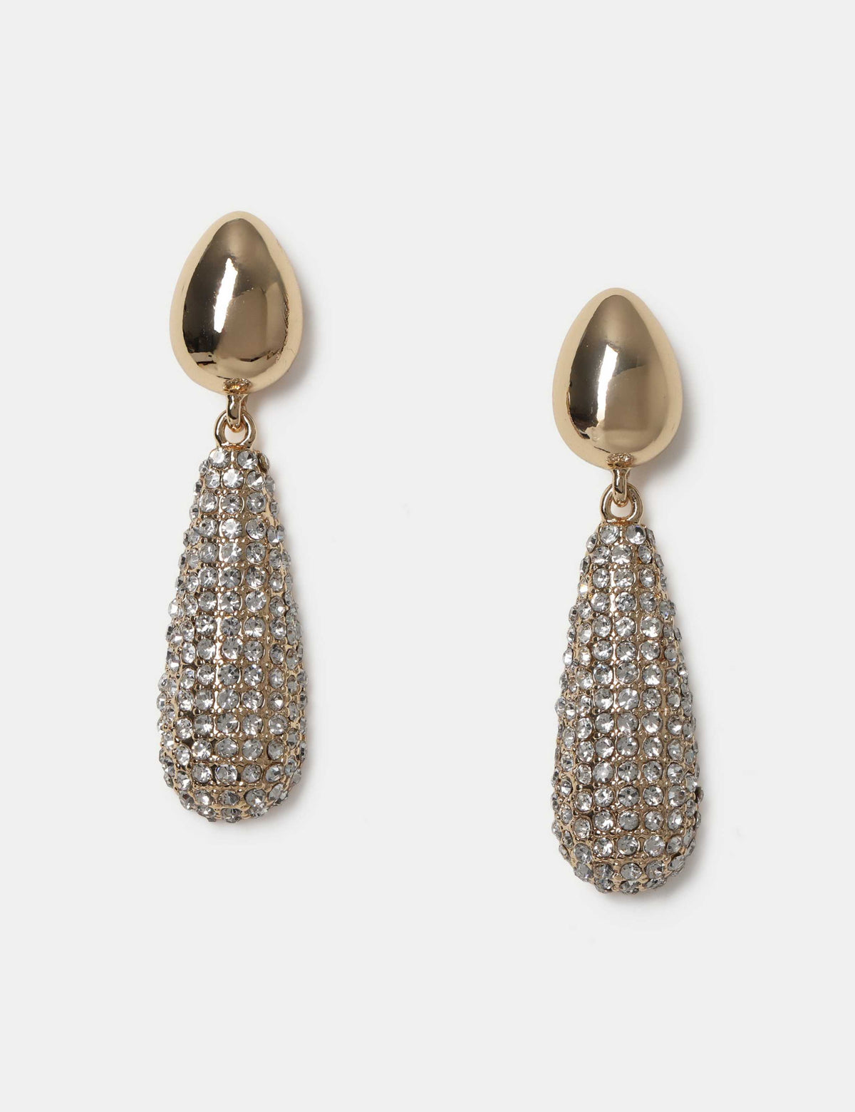 M&S teardrop rhinestone earrings 55mm, UK version
