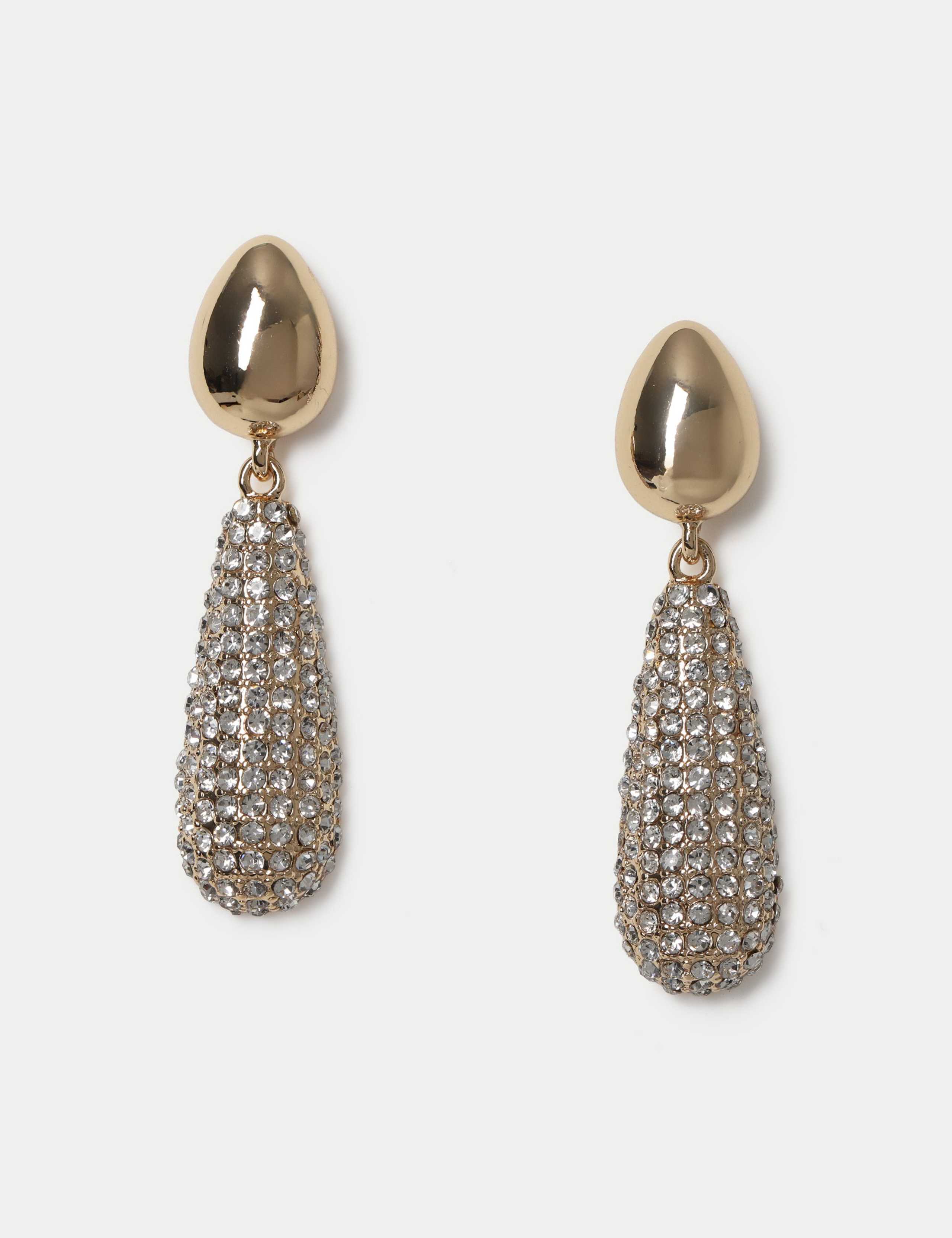 M&S teardrop rhinestone earrings 55mm, UK version