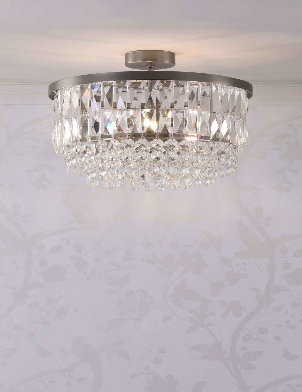 Laura Ashley Rhosill crystal semi flush ceiling light (British brand)