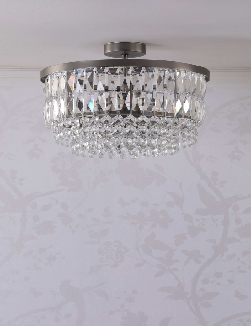 Laura Ashley Rhosill crystal semi flush ceiling light (British brand)