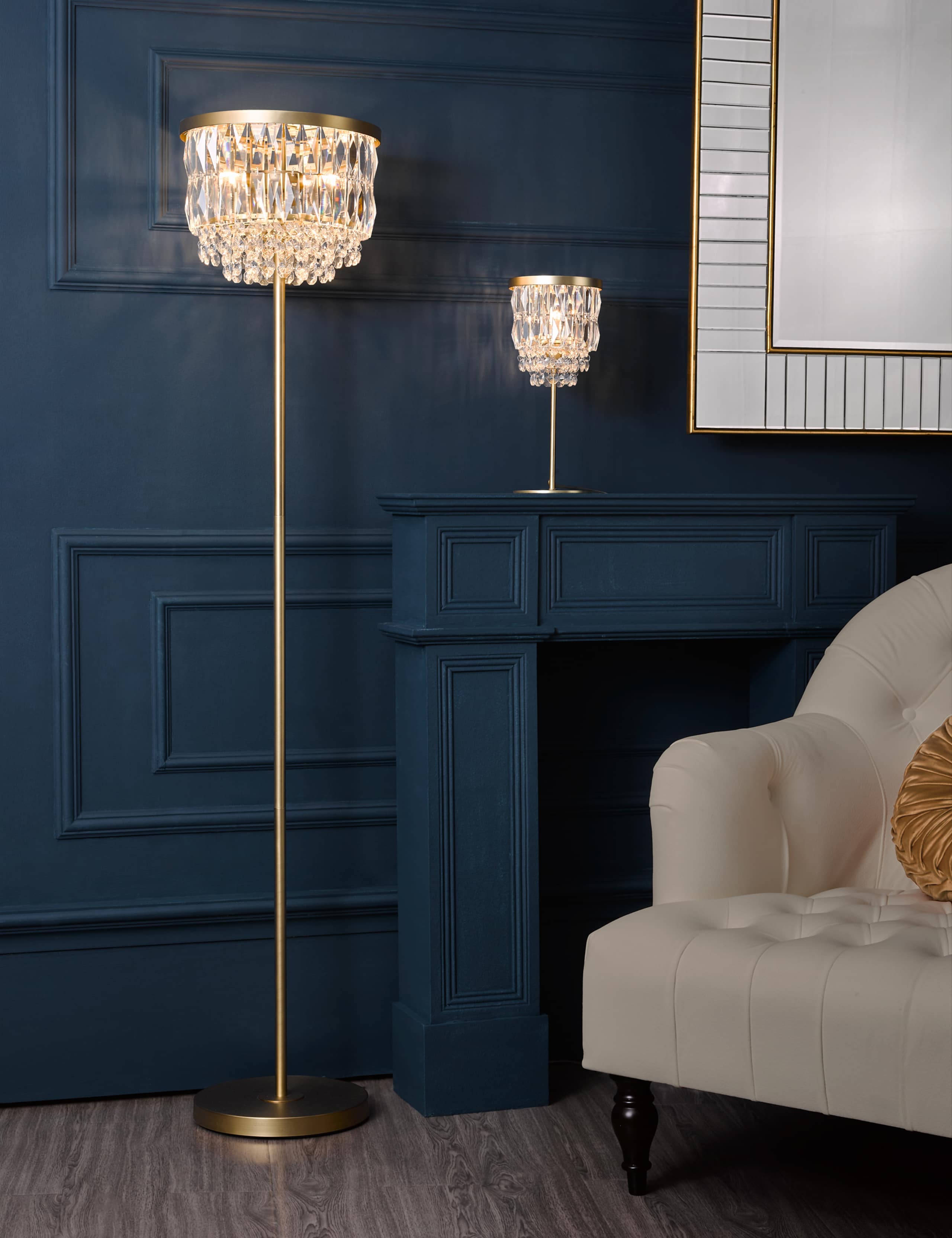 Laura Ashley Rhosill faceted glass floor lamp, imported from the UK