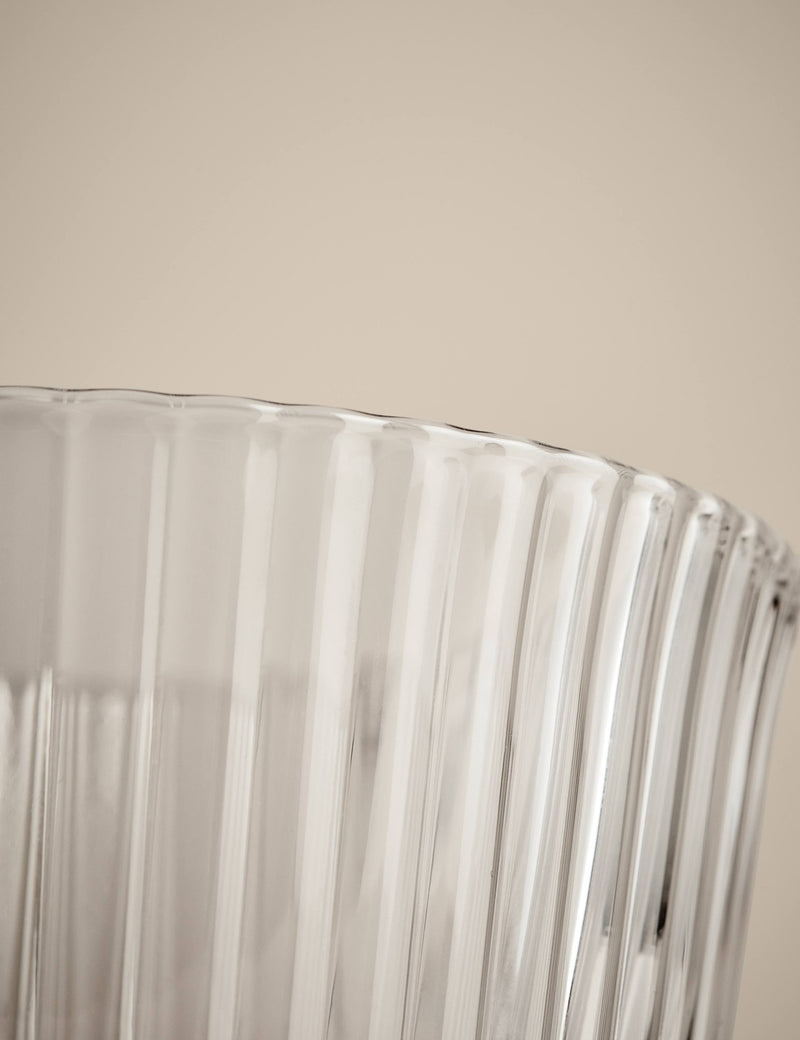 Ribbed Glass Dessert Bowl