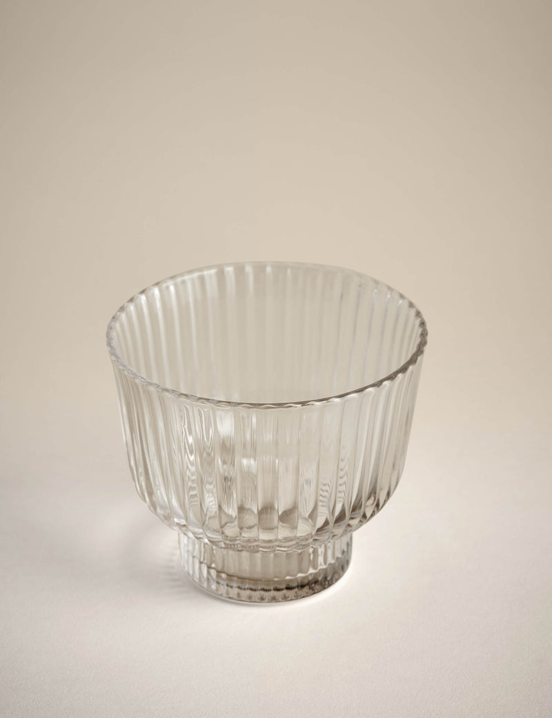 Ribbed Glass Dessert Bowl