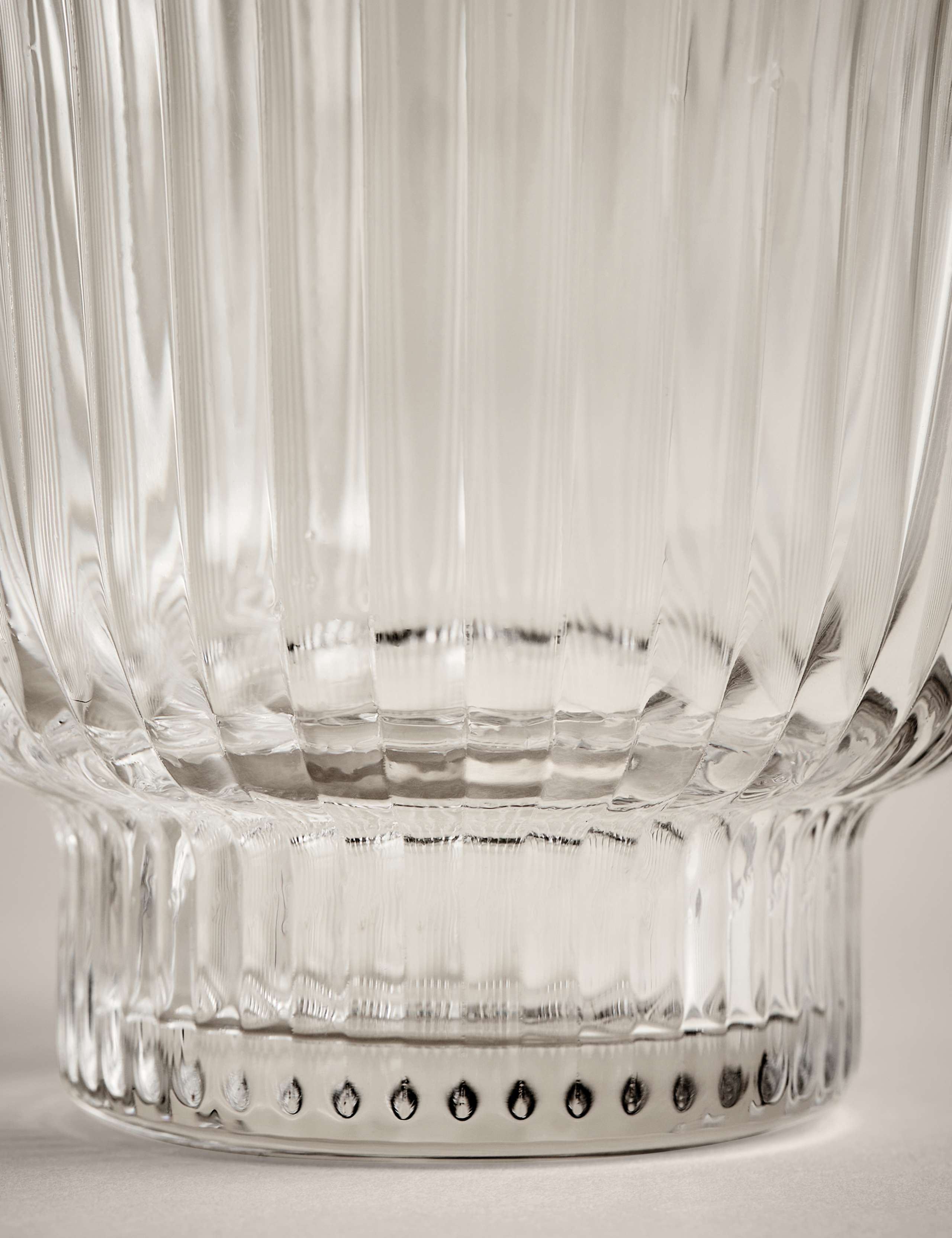 Ribbed Glass Dessert Bowl