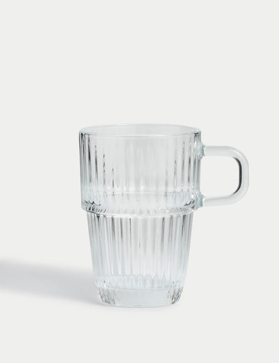 M&S Ribbed Glass Latte Cup- Buy online at McGrocer