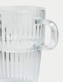 Ribbed glass latte cup, imported from the UK
