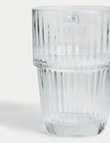Ribbed glass latte cup, imported from the UK