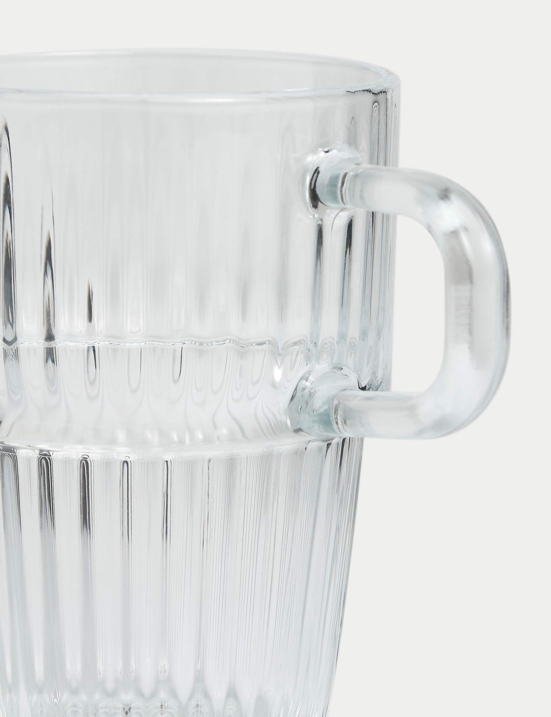 Ribbed glass latte cup, imported from the UK
