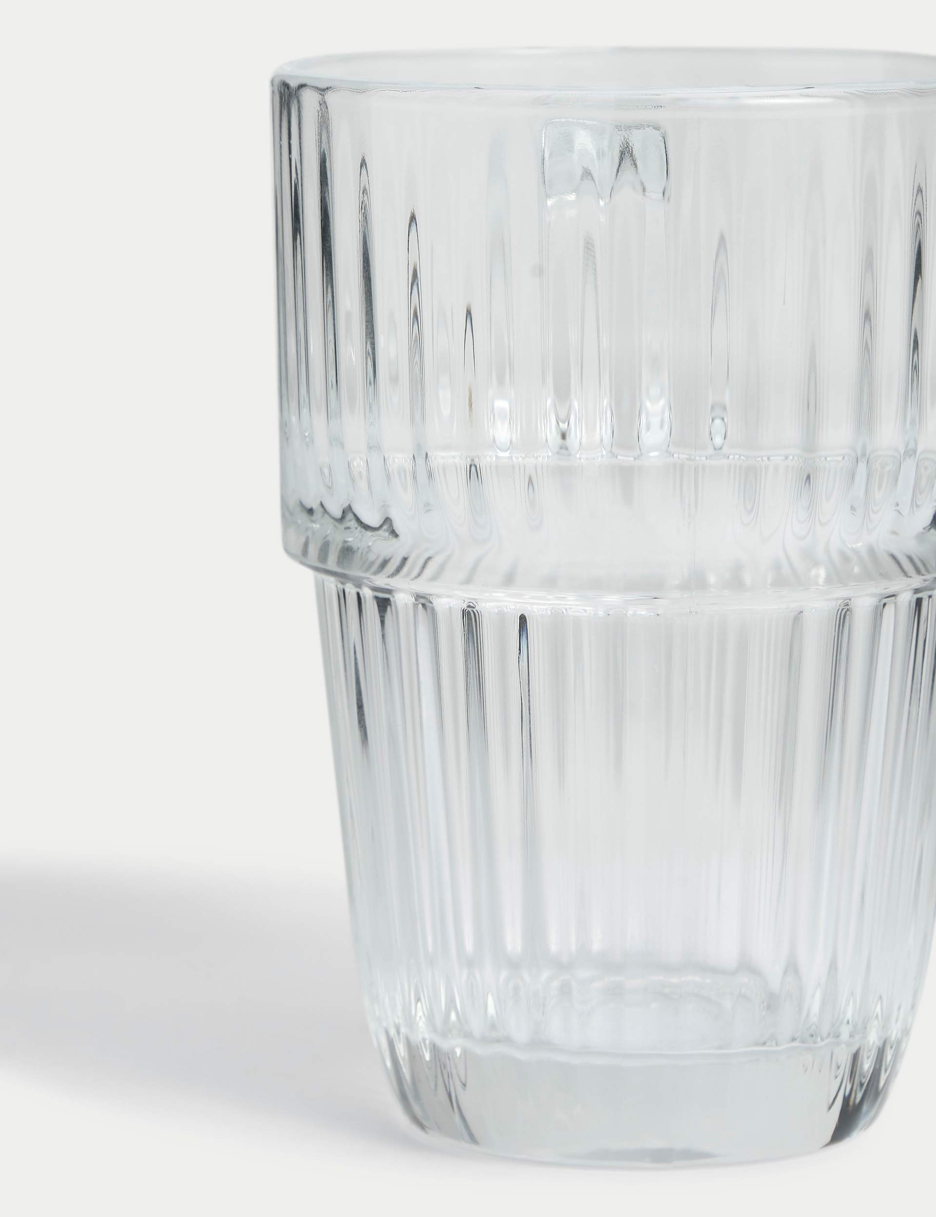 Ribbed glass latte cup, imported from the UK