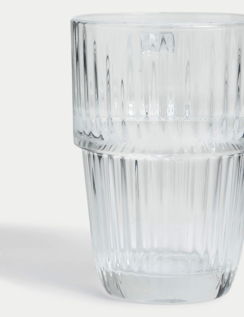 Ribbed glass latte cup, imported from the UK