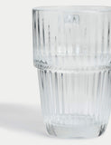 Ribbed glass latte cup, imported from the UK