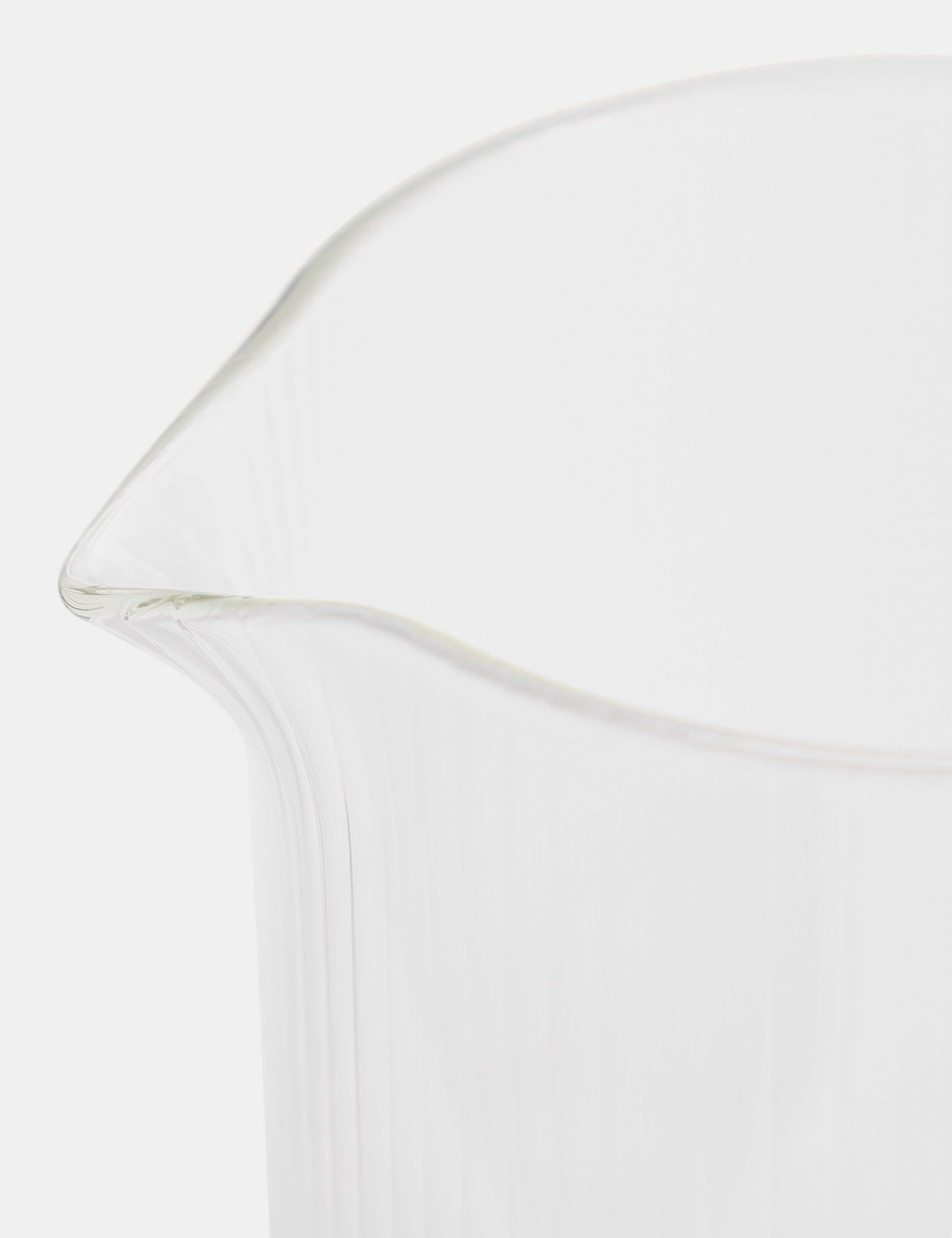 Ribbed glass milk jug, imported from the UK