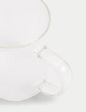 Ribbed glass milk jug, imported from the UK