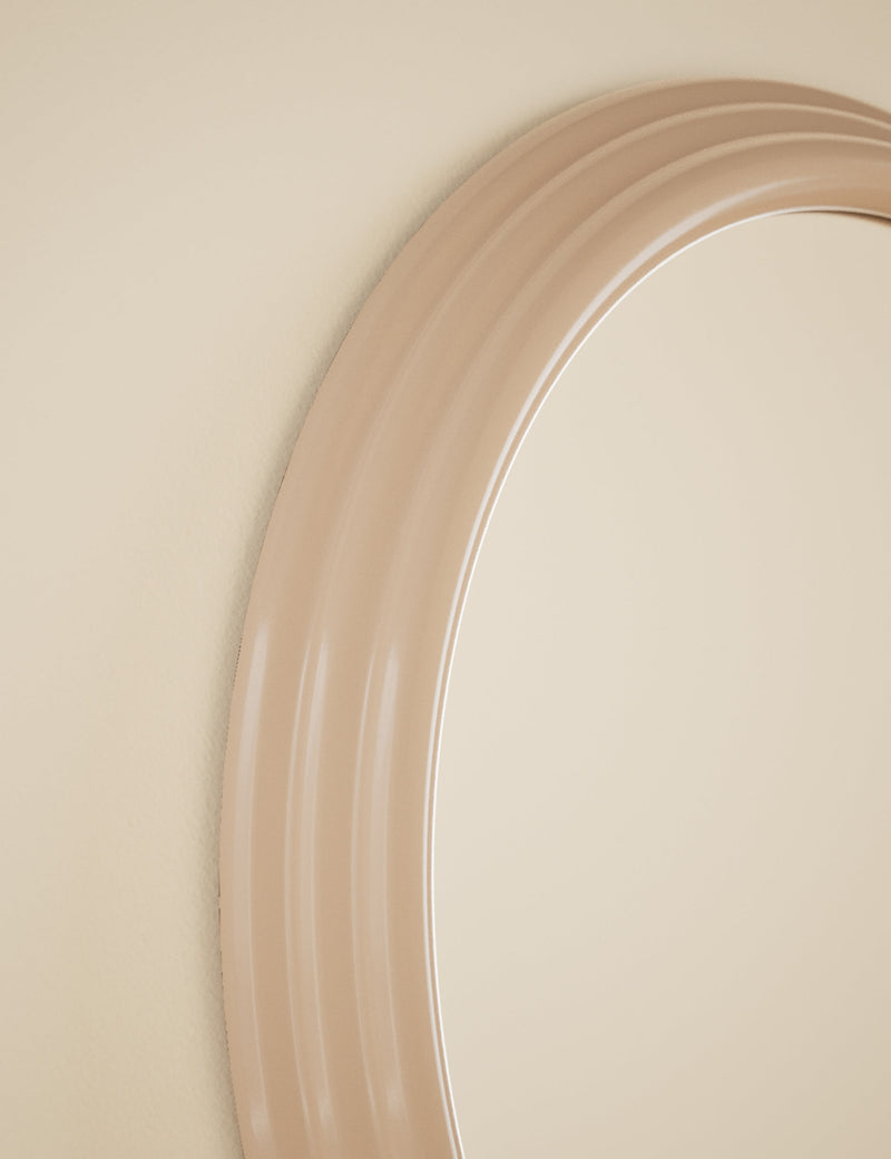 Ribbed Gloss round wall mirror 68 cm (British brand)