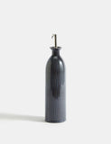 Ribbed Oil & Vinegar Pourer stoneware kitchen bottle, UK version