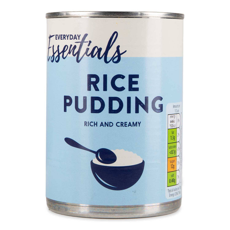 Canned rice pudding with skimmed milk (British brand)
