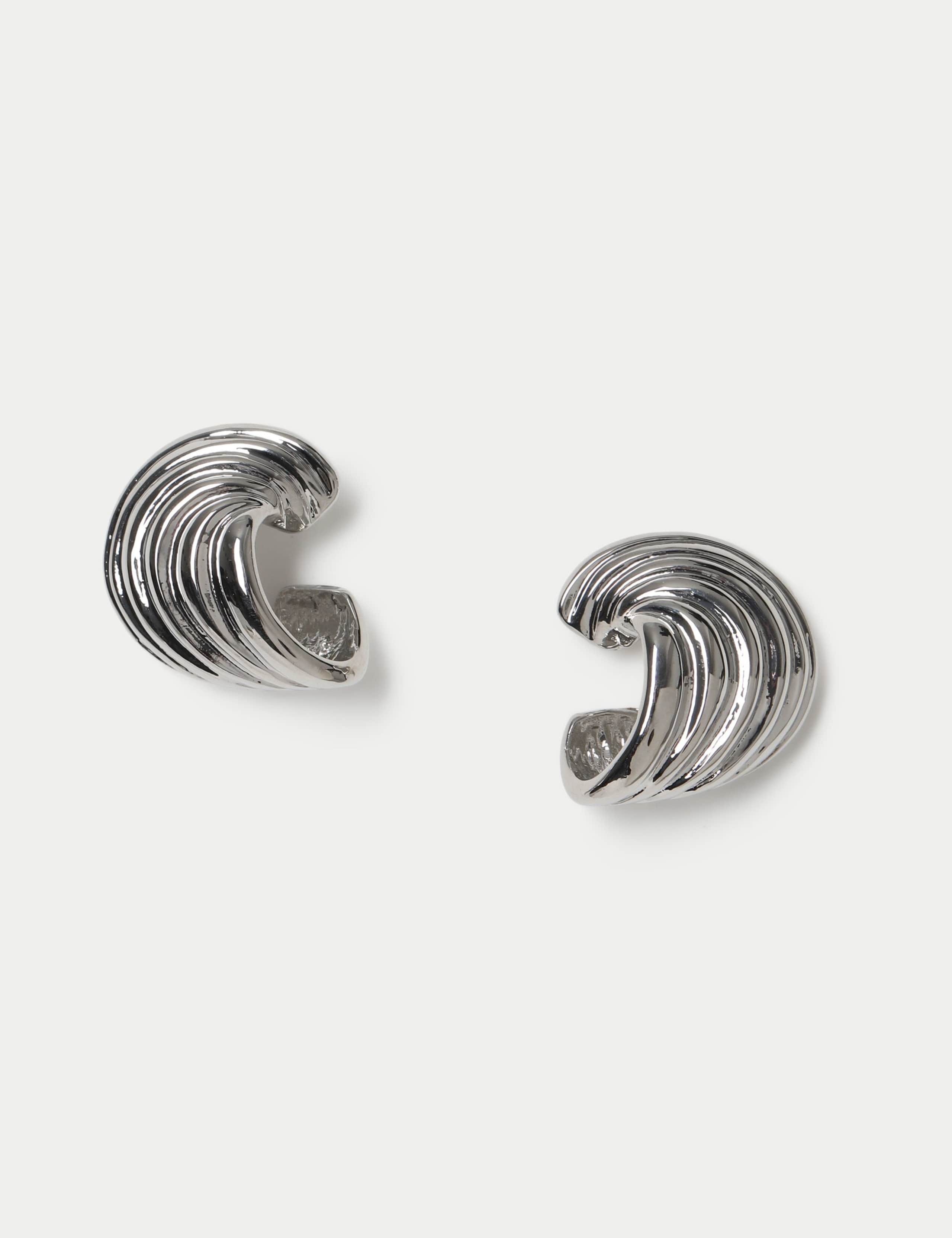 Ridge Swirl Stud Earrings 24mm zinc alloy, UK version