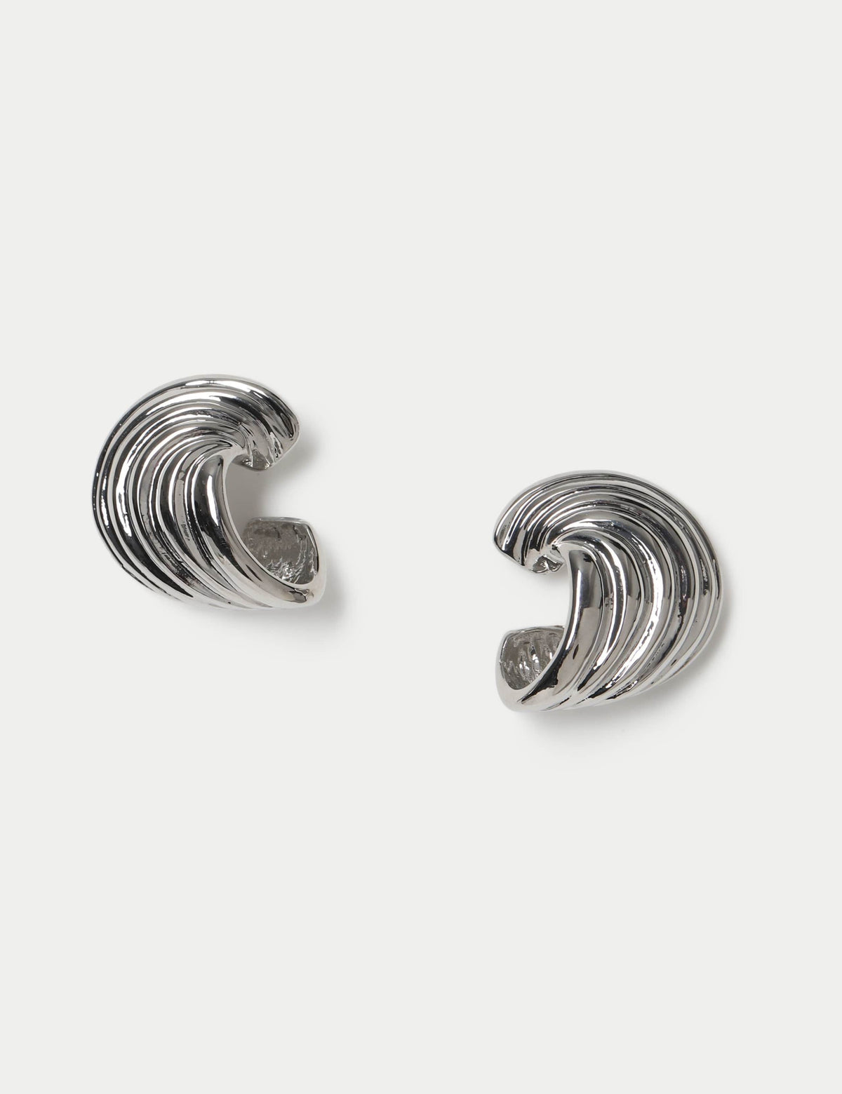 Ridge Swirl Stud Earrings 24mm zinc alloy, UK version