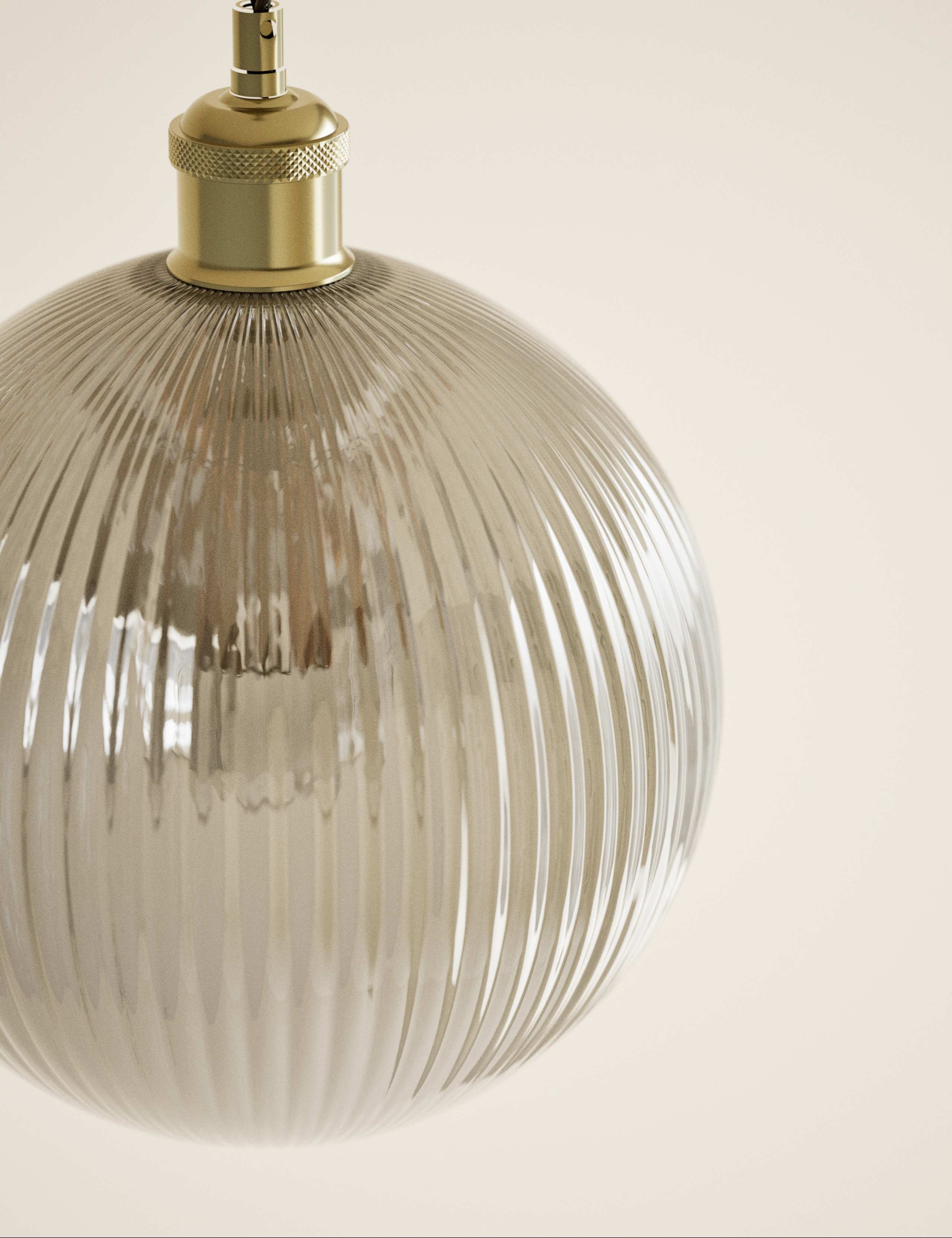 Ridged glass ceiling lamp shade 23.5cm (British brand)