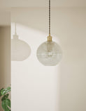 Ridged glass ceiling lamp shade 23.5cm (British brand)