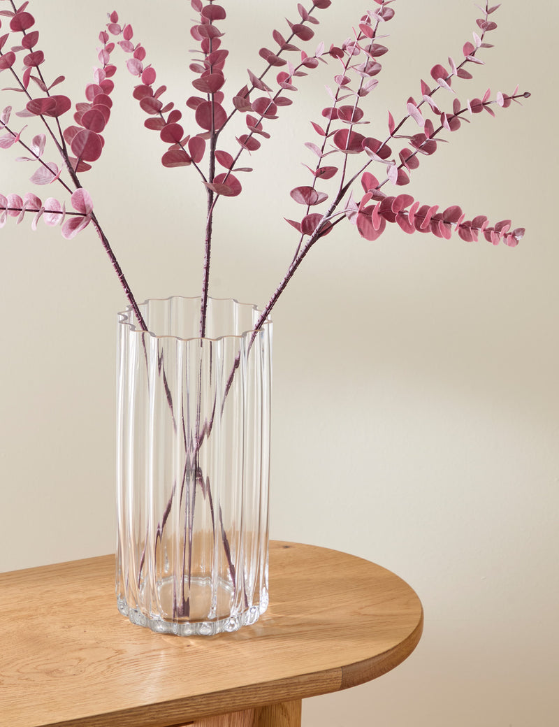 Gerippte Glaszylindervase