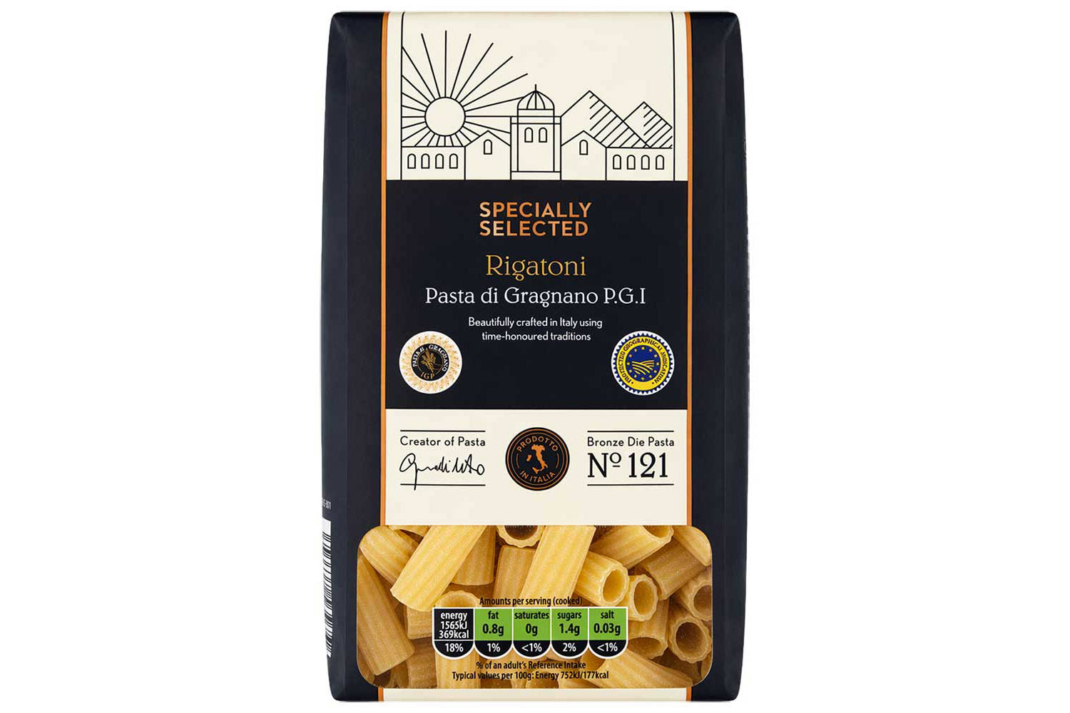 Rigatoni Gragnano dried pasta 500g, UK version
