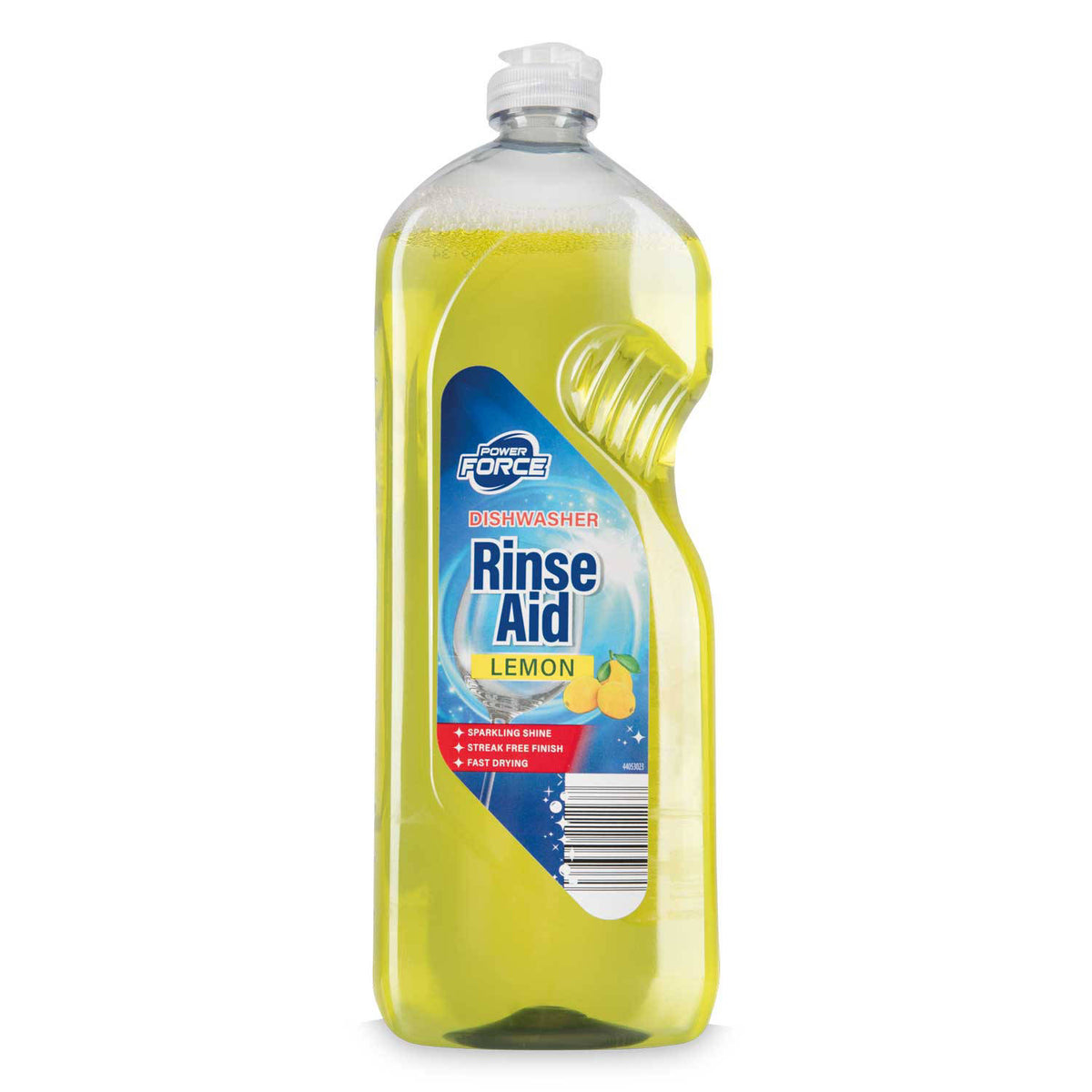 Power Force rinse aid lemon scented 1 litre, imported from the UK