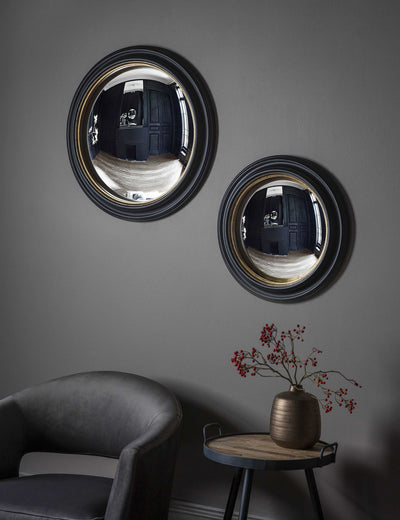 M&S Rockbourne Convex Round Wall Mirror Wooden Frame Decorative 50cm- Buy online at McGrocer