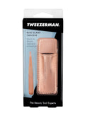 Mini slant tweezers rose gold with case (British brand)