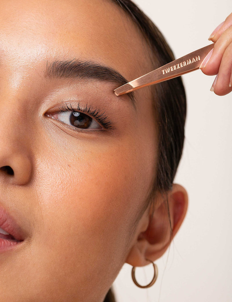 tweezermans Rose Gold Slant Tweezer, imported from the UK