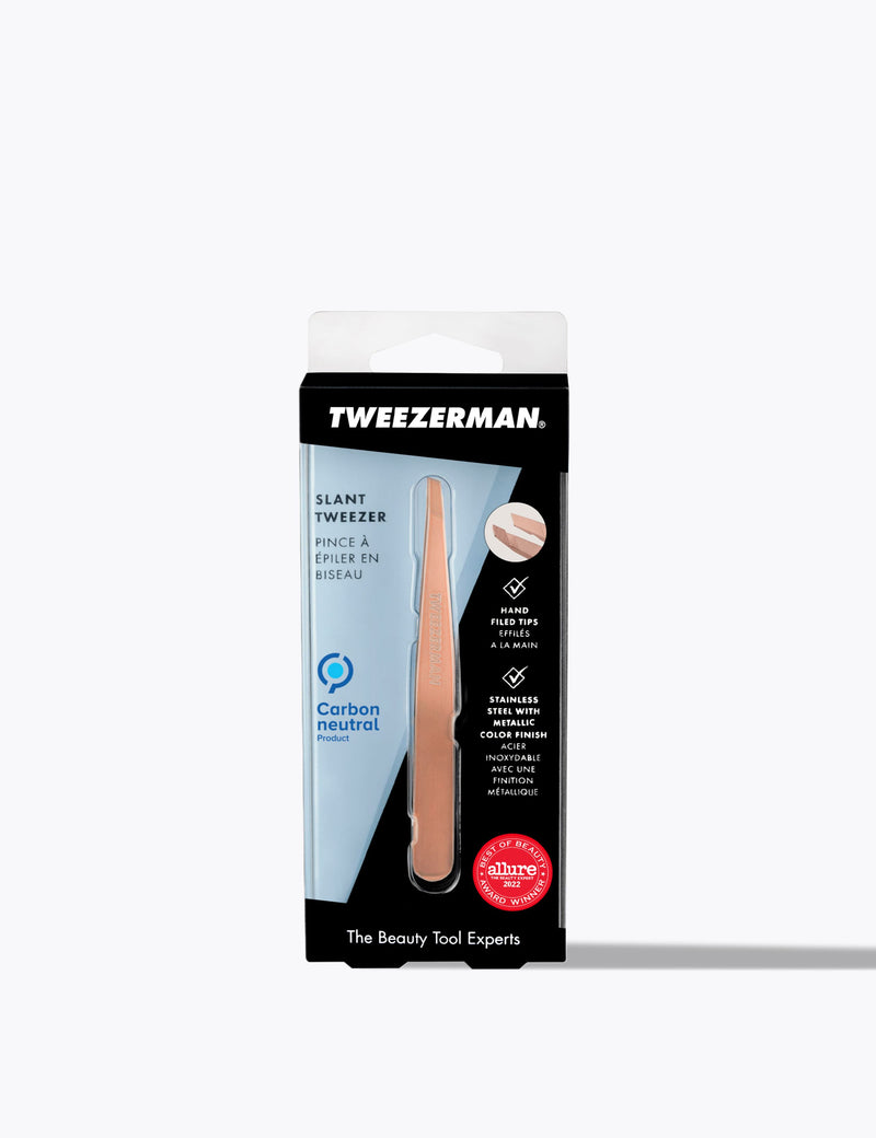 tweezermans Rose Gold Slant Tweezer, imported from the UK