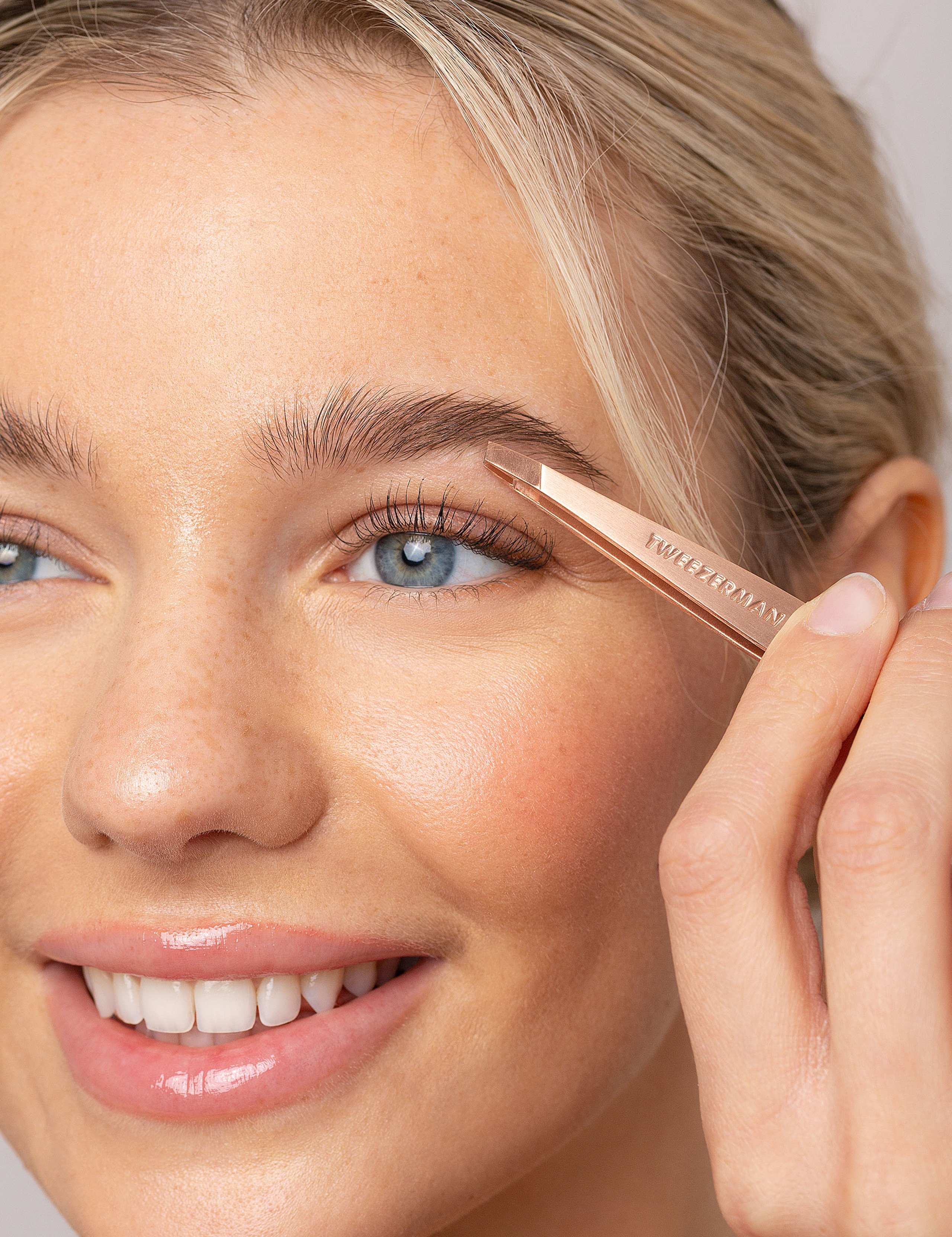 tweezermans Rose Gold Slant Tweezer, imported from the UK