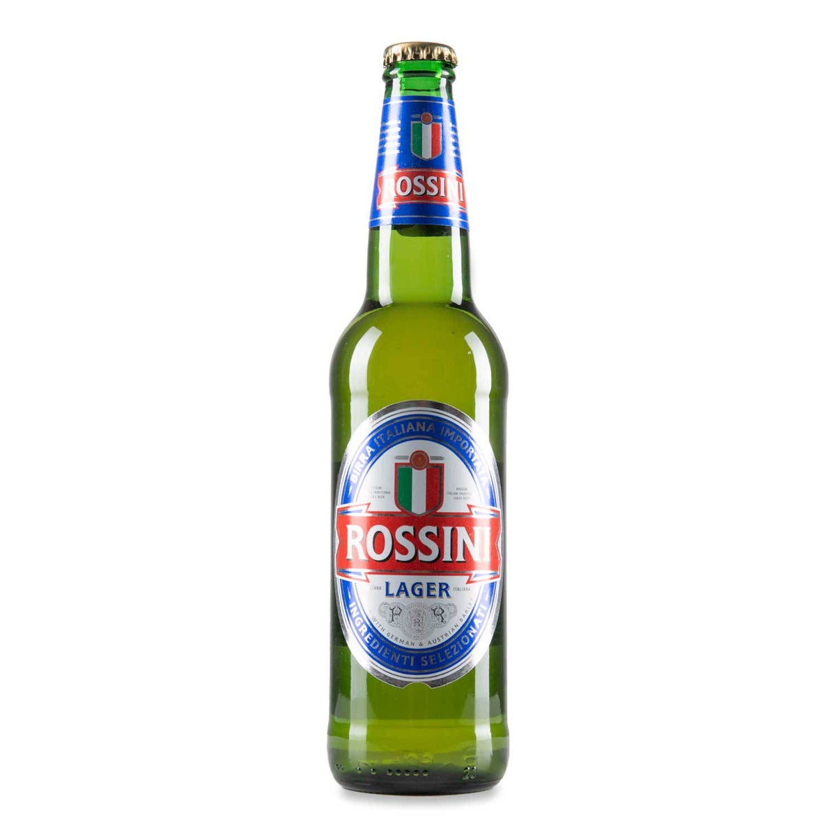 Rossini lager beer, authentic UK product (British brand)