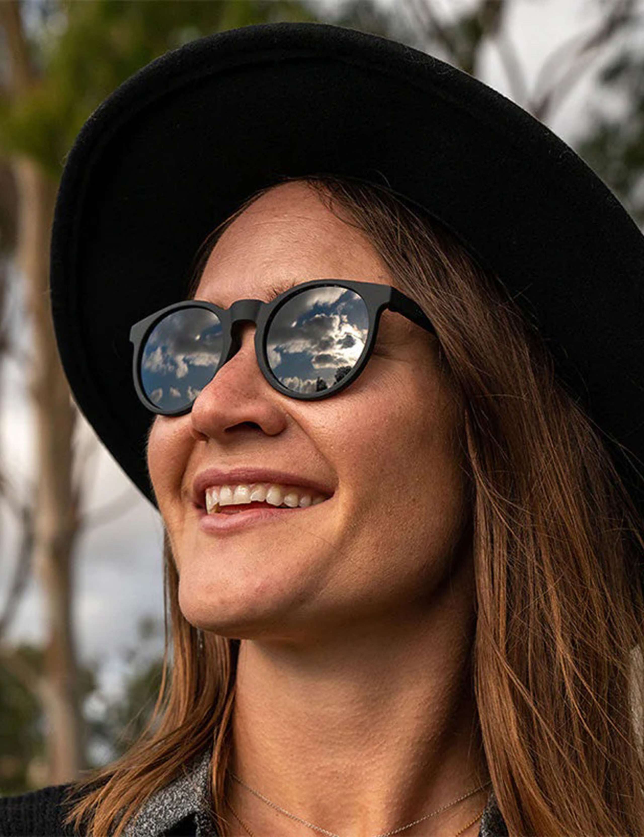 Goodr round sunglasses with polarised black lenses, UK version