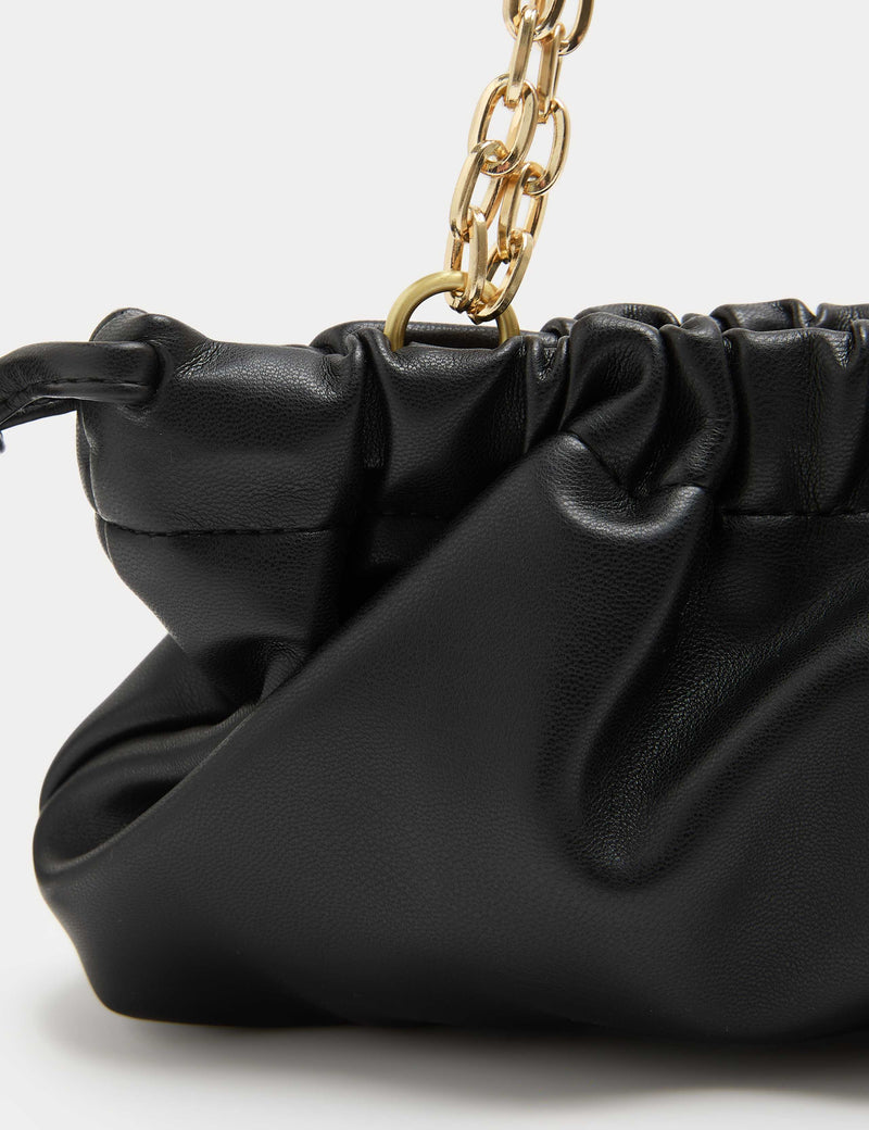 M&S ruched shoulder bag with gold chain strap, UK version