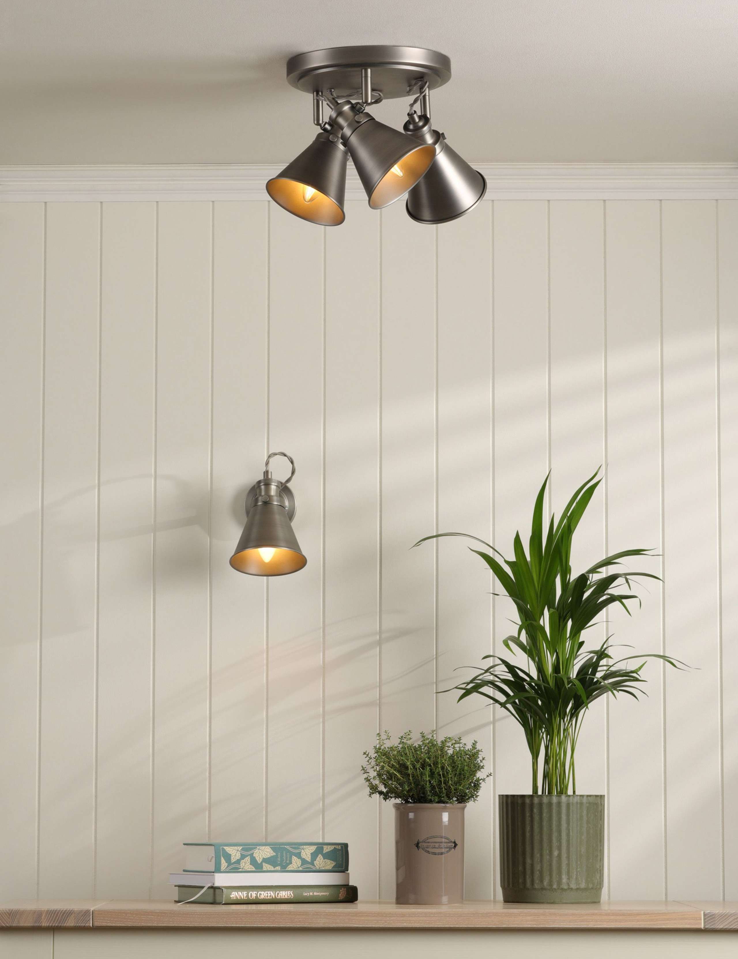 Laura Ashley Rufus metal spotlight wall light, imported from the UK