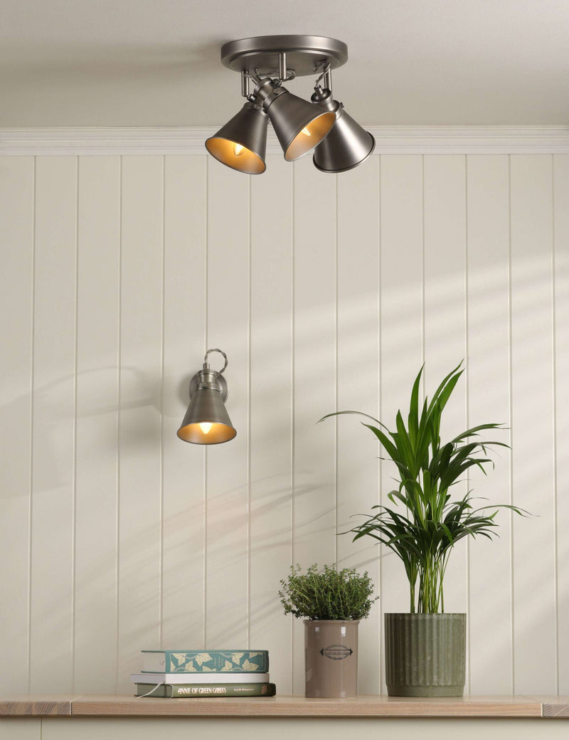 Laura Ashley Rufus metal spotlight wall light, imported from the UK