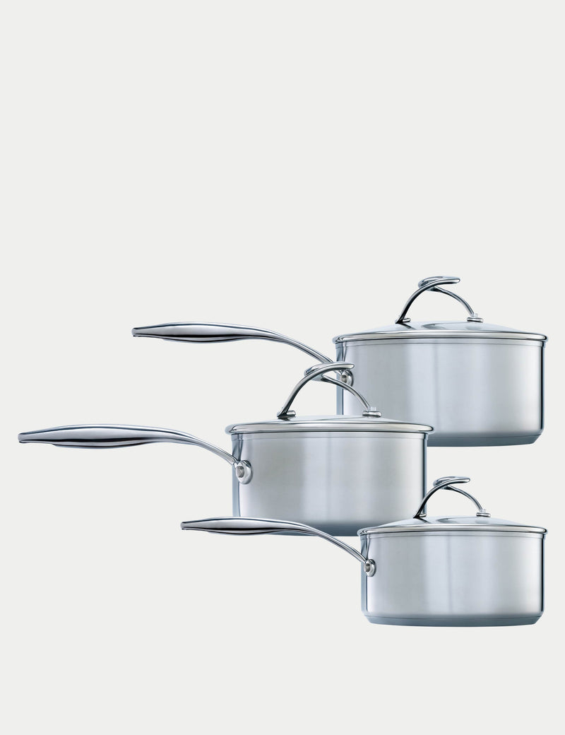 S Series Stainless Steel Saucepan Set of 3 (British brand)