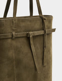 Autograph suede belted tote bag (British brand)