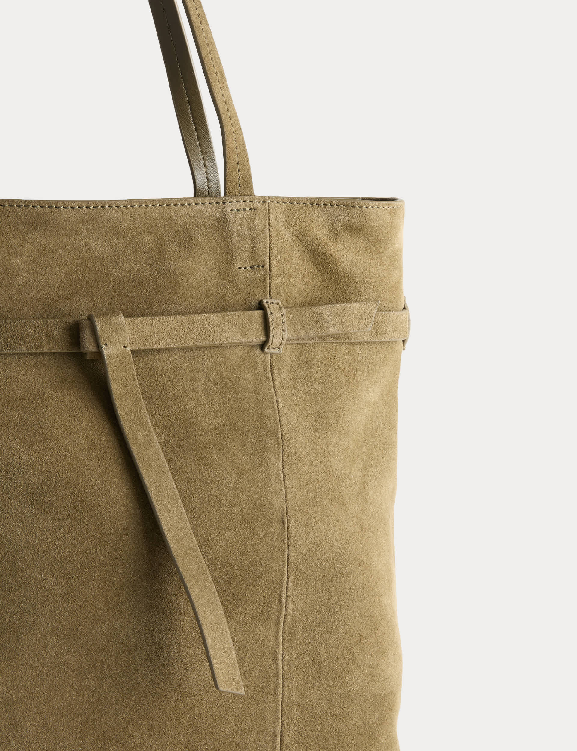 Autograph suede belted tote bag (British brand)