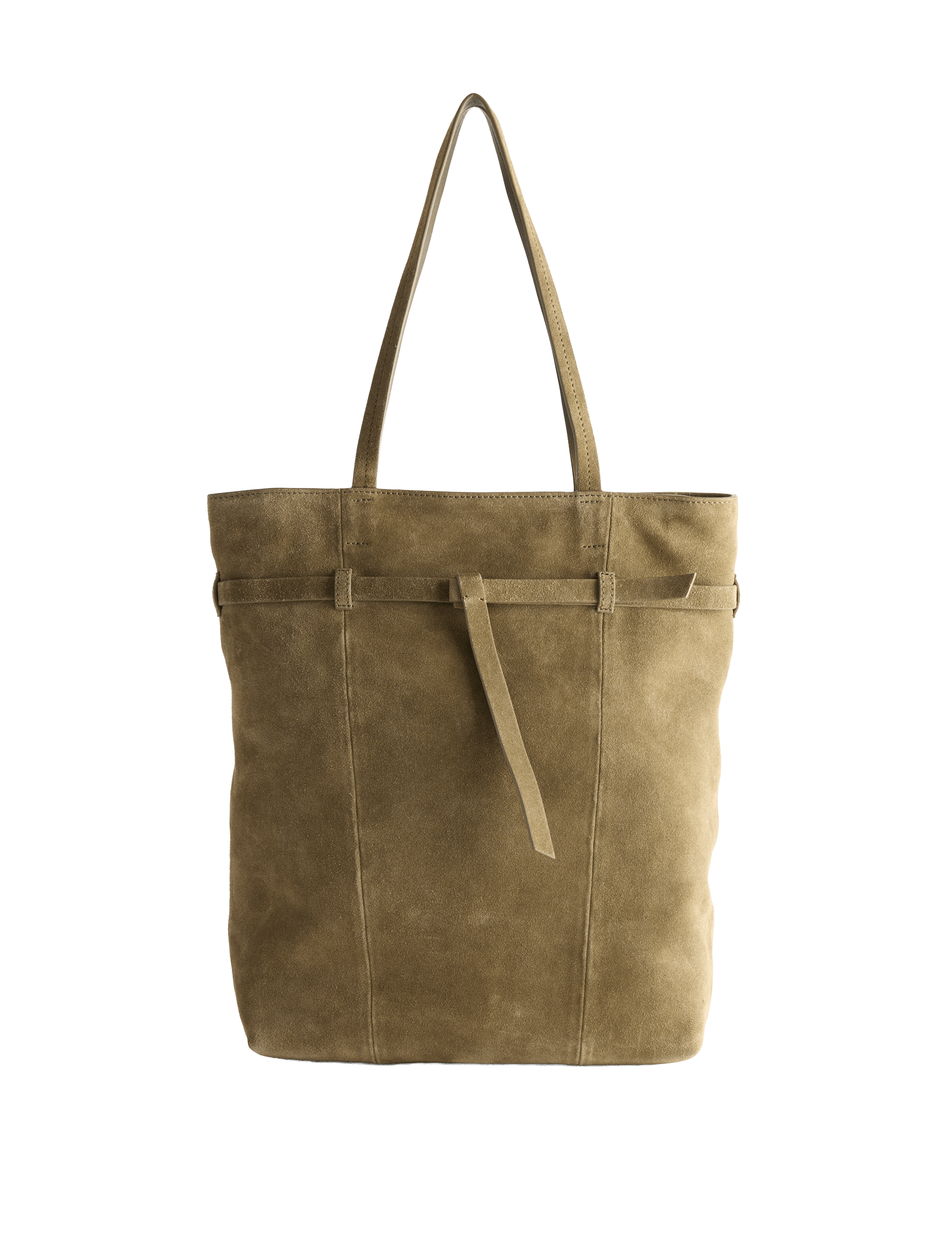 Autograph suede belted tote bag (British brand)