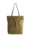 Autograph suede belted tote bag (British brand)