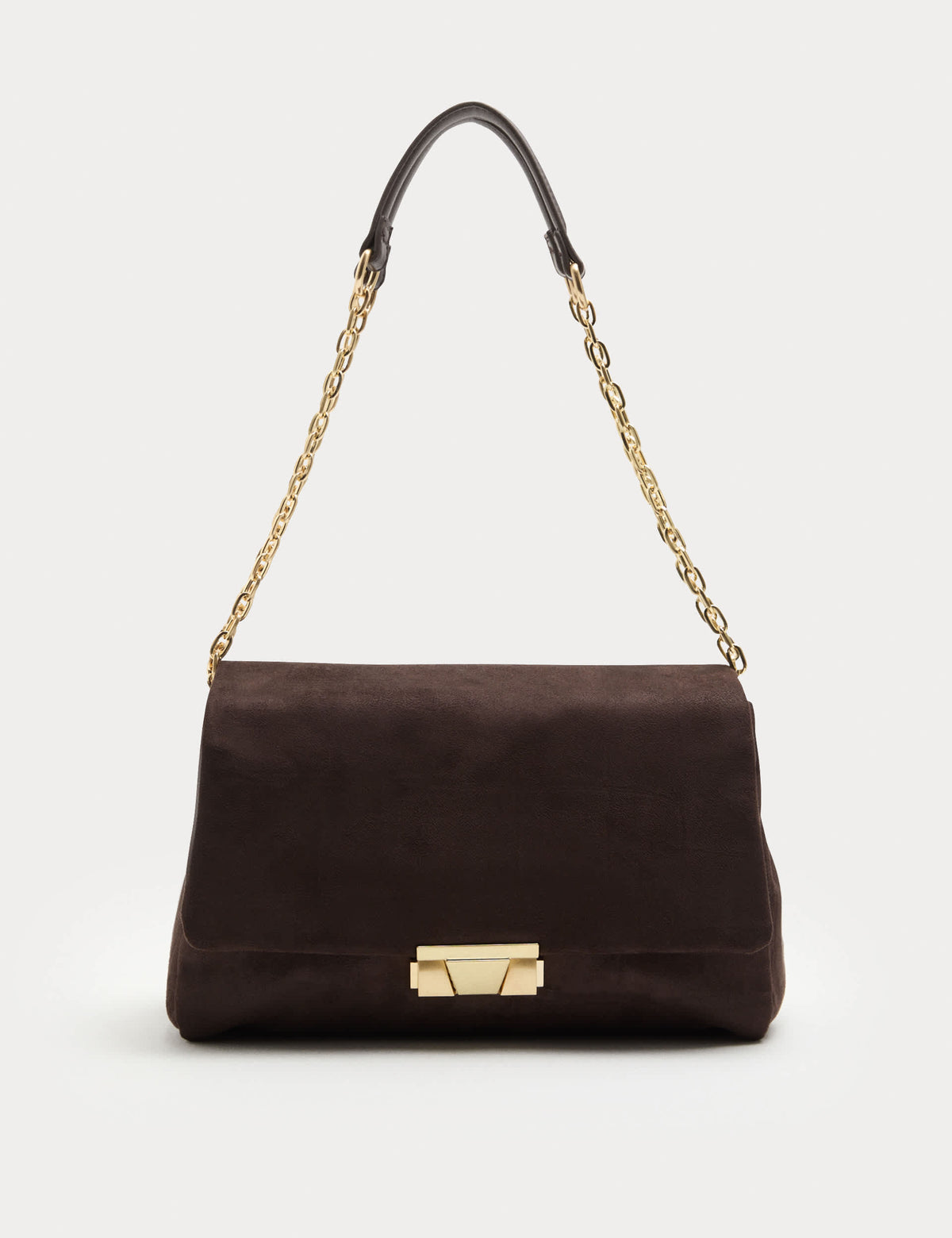 M&S croc effect suedette shoulder bag with double chain (British brand)