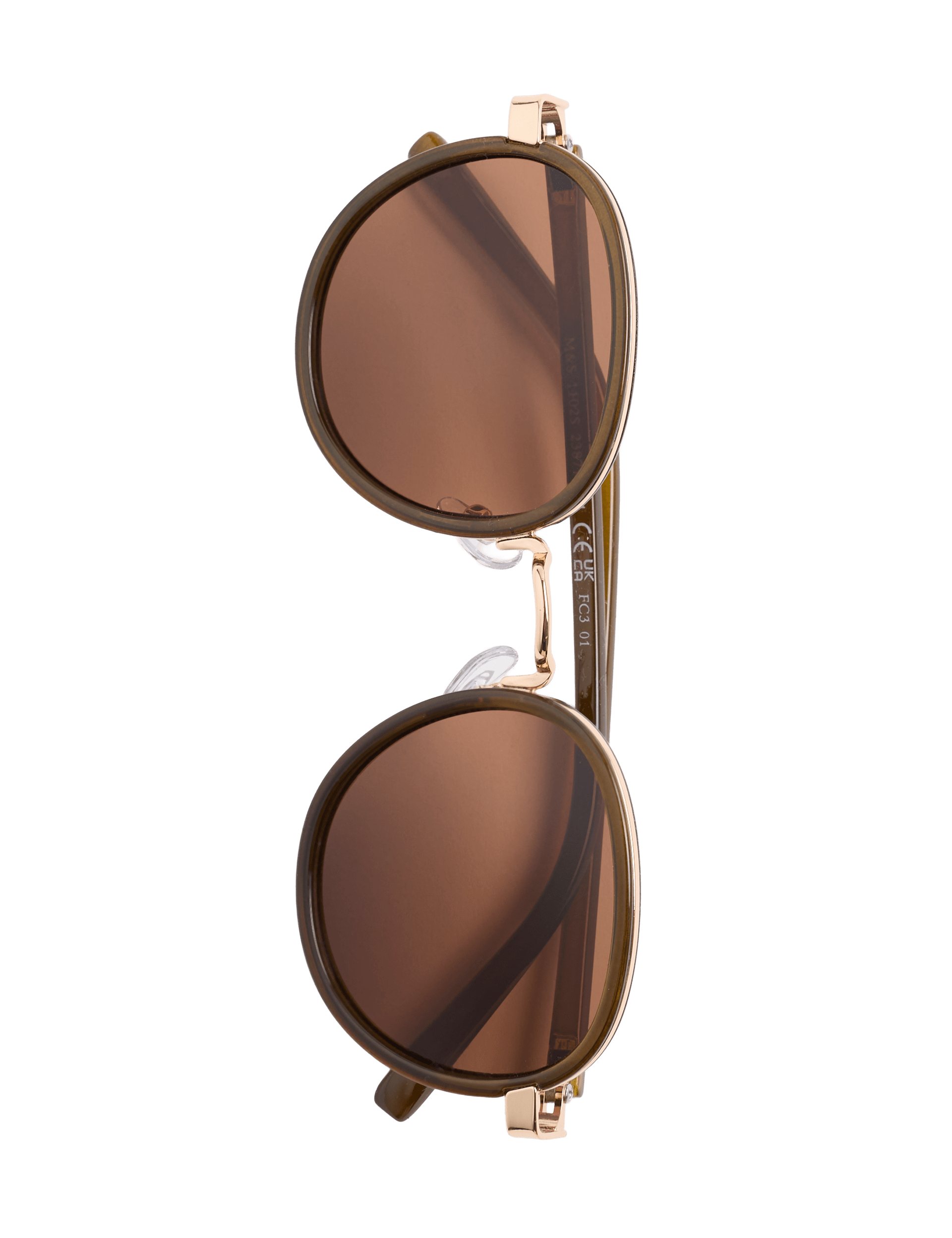 M&S round sunglasses with gold-tone metal frame imported from the UK